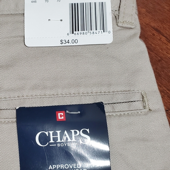 🆕✨Chaps Boys Approved Schoolwear Flat Front Stretch Adjustable Waist Khaki 18Rg - Picture 9 of 9